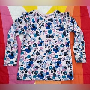 Tea Ruffle Shoulder Printed Top, Size 6